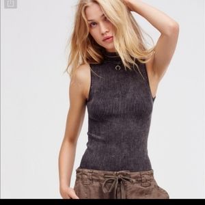 Free People No Looking Back Mock Neck Top